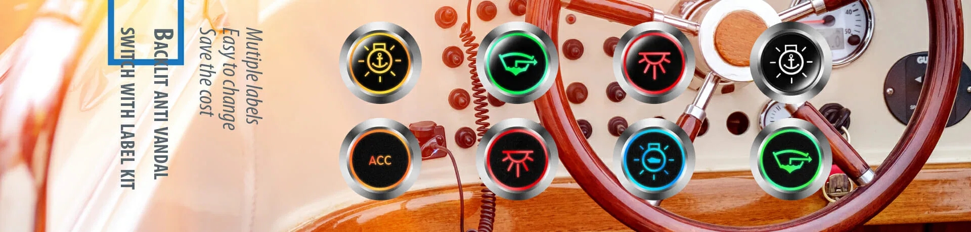 Interruttore LED retroilluminato Kit di etichette