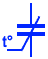 Temperature-Dependent Capacitor Symbol 