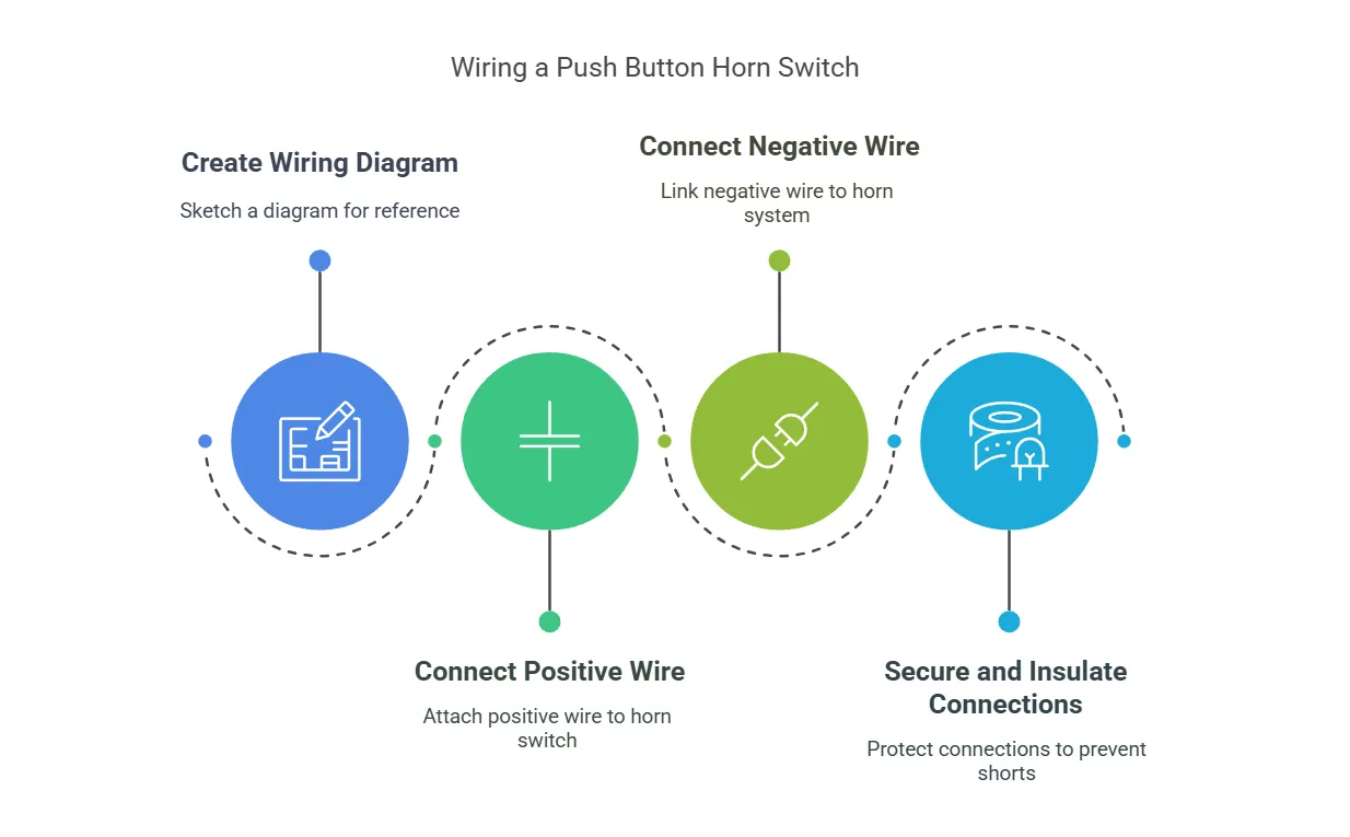 Подключение кнопочного выключателя сирены