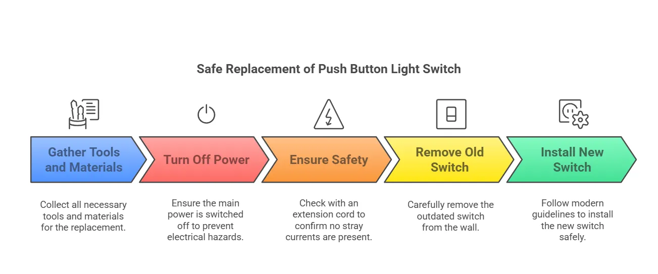 Steps for Replacing a Push Button Light Switch Safely