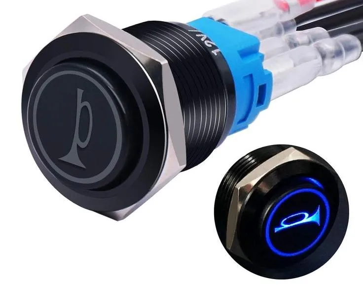 Bouton Klaxon / Arrêt Moto - Commande Guidon Étanche - 2 Fils - Compatible Moto & Motocross