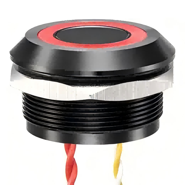 Langir 30mm Metall-Piezotaster mit rotem Beleuchtungsring