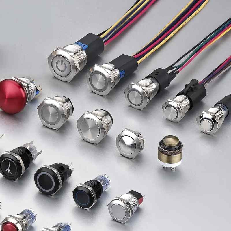 Botão de pressão antivandalismo Langir de 22 mm para montagem em painel